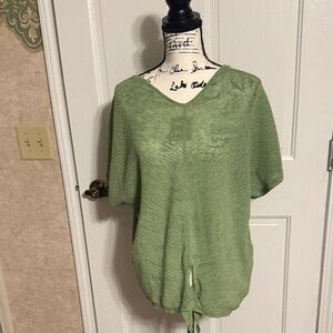 Chico's Light Green Textured Blouse
